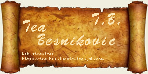Tea Besniković vizit kartica